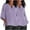 Purple-24, variant on ChaoHeng Plus Size Women Tops and T-Shirts Women Plus Size Summer Tops Women's Fashion Summer V Neck Leisure Three-quarter Sleeve Solid Tops