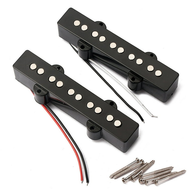 5 String Electric Bass Pickups Bridge Neck Pickups Set for Jazz JB Bass  Guitar Open Style Guitar Parts and Accessories GMB08 Black