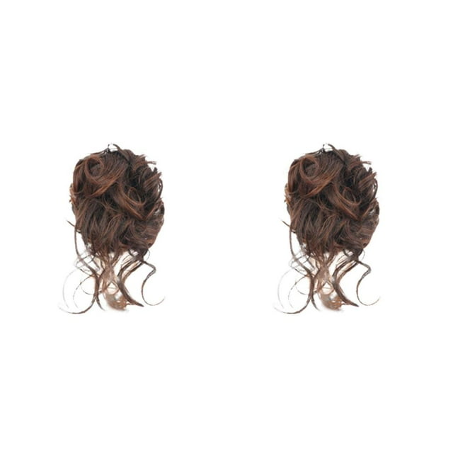 ZheElen Messy Curly Hair Bun Easy-to-Wear Wide Application Safe And Reliable Messy Hair Bun Extensions light brown 2Set