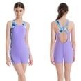 thumbnail image 2 of LIIPEE Girls One-Piece Swimsuits Summer Casual Gradient Color Tie Dye Sleeveless Crew Neck Swimwear Kids Fashion Backless Regular Fit Beach Bathing Suit Comfortable Cute Beachwear,Purple,13-14 Years, 2 of 9