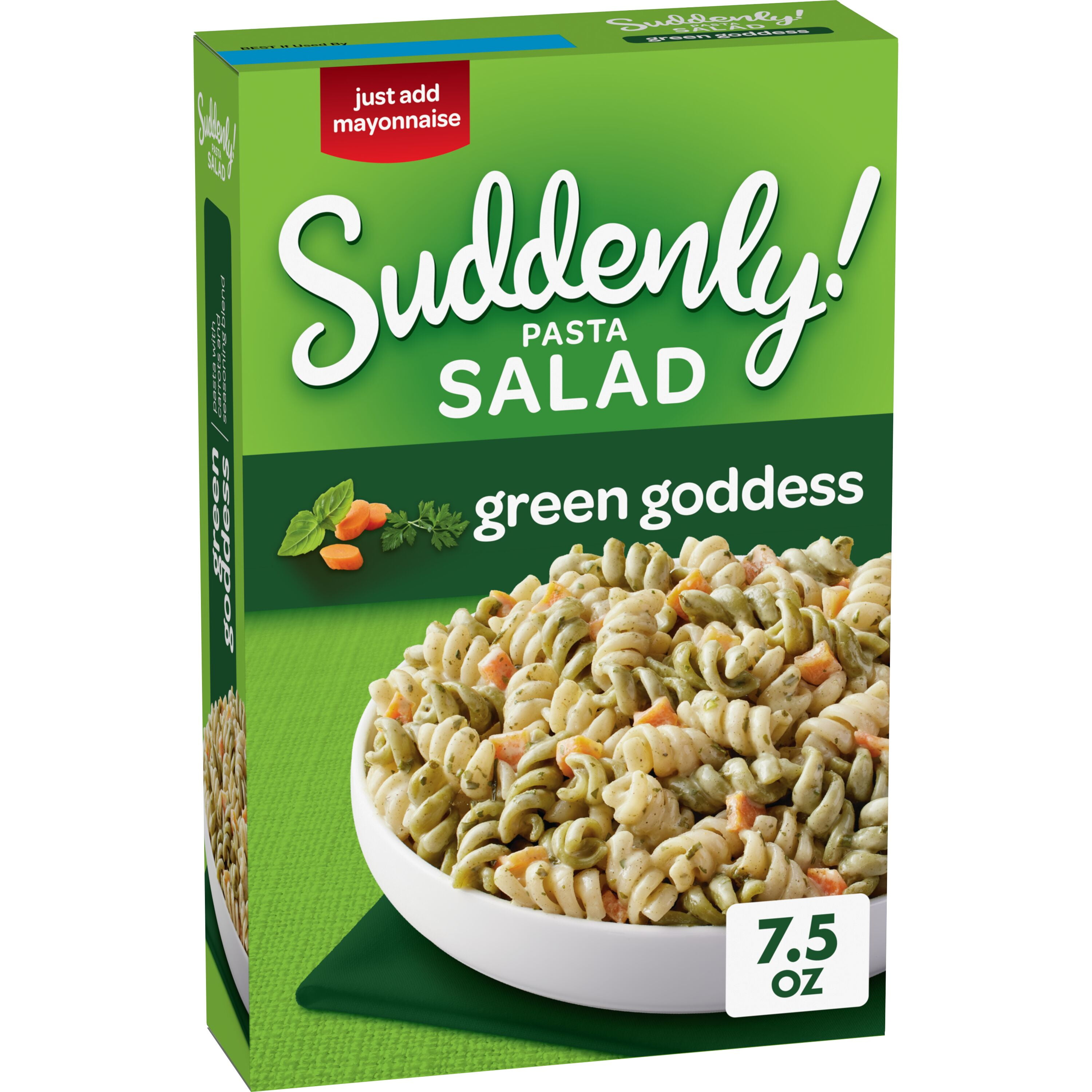 (3 pack) Suddenly Salad Green Goddess Pasta Salad Mix, 7.5oz Box