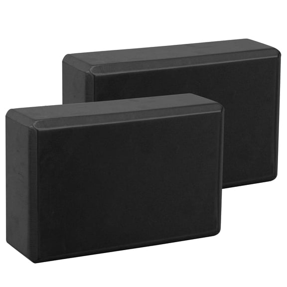 Yoga Blocks 2 pack, Gym Blocks, Exercise Workout Fitness Bricks, Pilates Stretch Handstand Non-Slip (Black 2pcs)