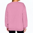 thumbnail image 3 of Crew Neck Sweatshirts Women Fall Oversized Crewneck Sweatshirt Rib Cuff Sleeve Vintage Fleece Pullover Loose Fit Cute Y2K 2026 Pink 2XL, 3 of 5