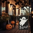 thumbnail image 5 of Halloween Ghost Garden Flag 12x18 Vertical burlap Double Sided Boo Spooky Yard Flag Holiday House halloween decoration Welcome Garden Flag，For Outdoor Patio,Lawn Farmhouse Yard Decoration, 5 of 6