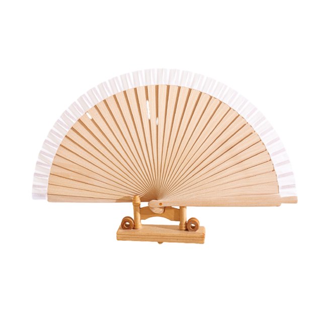 Abanico plegable de madera con dobladillo de color, abanico de mano para pintar tú mismo, abanico decorativo vintage, accesorios para espectáculos de danza y fiestas.