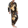 thumbnail image 2 of Naloa Flower Crown Dog Men’s Pajamas Set - Long Sleeve Button Down Sleep Shirt and Pajama Bottoms Sleepwear Set-X-Large, 2 of 7