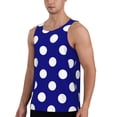 thumbnail image 2 of KLL Navy And White Polka Dot Print Men's Muscle Gym Workout Stringer Tank Tops Bodybuilding Fitness T-Shirts Tank Tops Men-3X-Large, 2 of 7