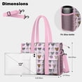 thumbnail image 5 of Teacher Tote Bag,Cute Pitbull Terriers Dog and Flower Teacher Utility Tote Bag,Large Work Tote Bags for Women with Multiple Pockets,Top Zipper Closure,13.8x10.6x6.7 Inch, 5 of 5