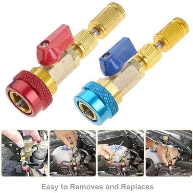 Ensemble d'Outils Clé de Noyau de Climatiseur Automobile, Dissolvant de Noyau de Valve R134a, Sans Perte de Réfrigérant, Réparation Rapide, Ajustement en Laiton Durable, pour Voiture CVC Atelier Garage Entretien Utilisateurs