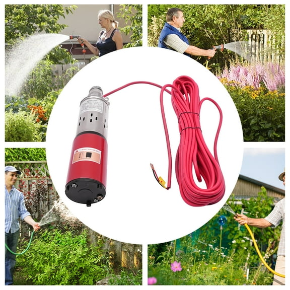 12V Submersible Water Pump 180W Stainless Steel with 20m Lift & 396 GPH Flow, Efficient DC Irrigation Pump for Deep Wells and Farmland