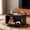 Coffee, variant on 31.5" Round Coffee Table, Mid Century Modern Fluted Coffee Table with 360° Sliding Tambour Door & Storage, Walnut