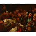 thumbnail image 2 of Flemish School 14x12 Black Ornate Wood Framed Double Matted Museum Art Print Titled: Tavern Scene (17th Century), 2 of 5