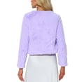 thumbnail image 3 of CHAQUETA CORTA ABIERTA INSPIRADA EN CHIC PARA MUJER, BOLERO DE FALSO PIEL DE MANGA LARGA, ABRIGO DE INVIERNO L, PÚRPURA CLARO, 3 of 6