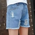 thumbnail image 6 of Breathable Shorts for Girls 7-8 KkSLirnhs Fashion Girls' Jeans Short Pants Children's Jeans Short Pants Casual Outerwear Pants 6 Years Blue, 6 of 7