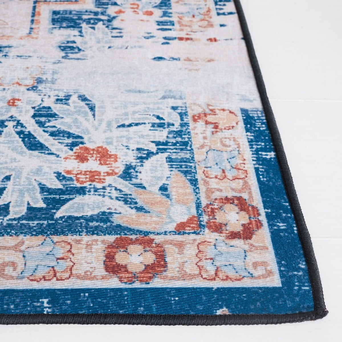 SAFAVIEH Tucson Soho Daven Traditional Machine Washable Runner, 2'6" x 8', Beige/Rust