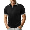 thumbnail image 3 of Rvwovn Men's Collared Shirt with Pocket, Golf & Business Short Sleeve T-Shirts for Outdoor and Work, 3 of 7