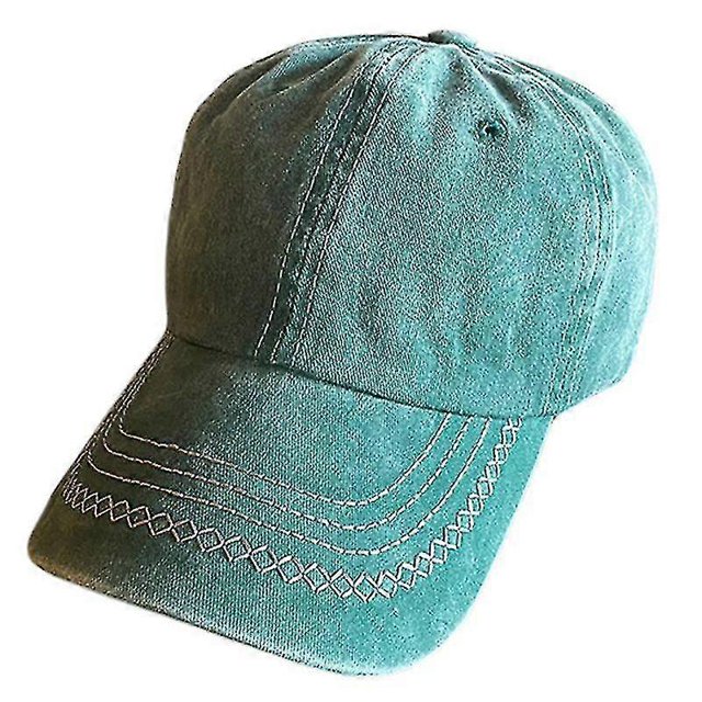 Women Men Vinta Washed Dyed Cap Casual Outdoor Sunscreen Wavy Striped Adjable Dad Hat