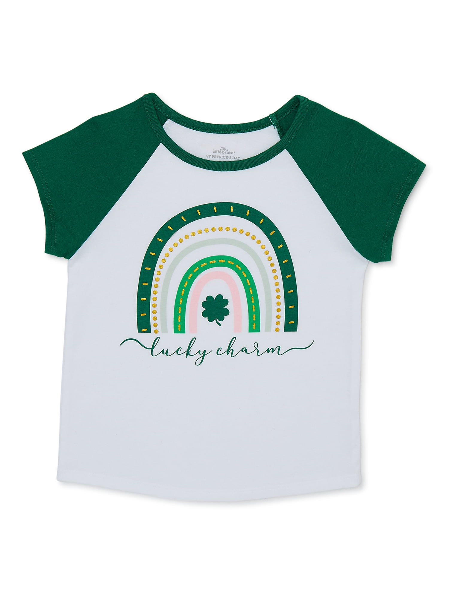 WAY TO CELEBRATE! St. Patrick's Day Baby and Toddler Girls Short Sleeve Graphic T-Shirt, Sizes 12 Months-5T