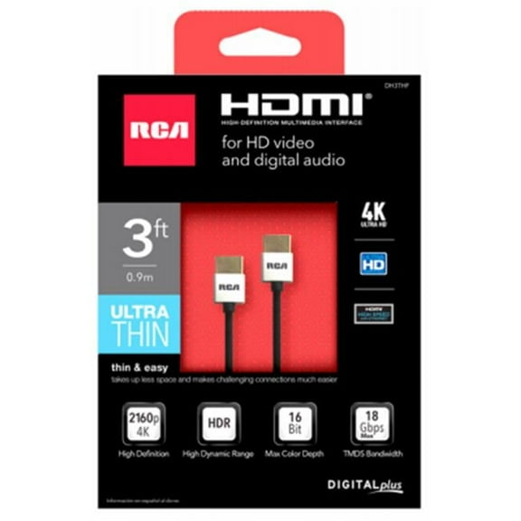 3 ft. 4K Ultra Thin HDMI Cable