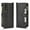 Black, variant on For Samsung Galaxy Z Fold 3 5G Shockproof Matt Leather Zipper Wallet Case Cover with Crossbody Strap