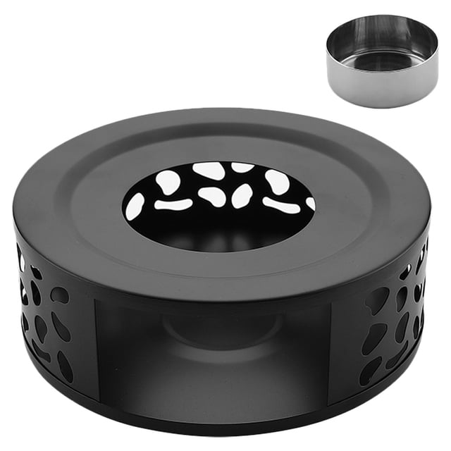 Round Teapot Warmer Stainless Steel Teapot Heating Base with Tealight Holder