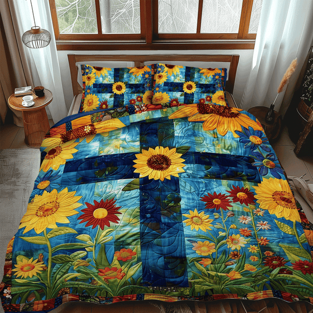 Juego de cama acolchado de 3 piezas Heavenly Garden NCU0TH984