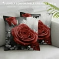 thumbnail image 3 of COMIO  Floral Pillow Covers Red Throw Pillow Covers Gray Black Red Pillows Decorative Couch Pillow Covers Living Room Sofa Bed Red Rose Flower Love Farmhouse Outdoor Summer Pillow Cases, 3 of 5