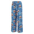thumbnail image 6 of Blue Women's Casual Pants, Womens Daily Elastic Waist Pockets Straight Printed Color Casual Pants Loose Long Trousers,Women's Casual Pants S, 6 of 9