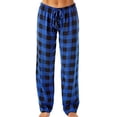 thumbnail image 4 of Pantalones de pijama con estampado a cuadros para mujer, pantalón de piernas anchas, para Otoño e Invierno, 4 of 4