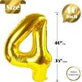 thumbnail image 6 of Gold 4 Balloon, Number Balloon 40 Inch, 4th Gold and Black Party Decorations, Four Large Numbers for Party Decor, Number 4 Balloon, 6 of 18