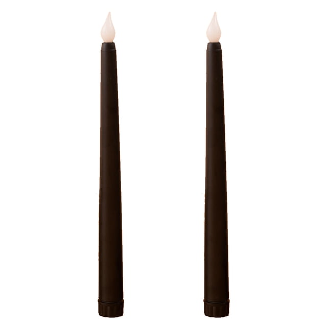Agiferg Black Flameless Candles 2-Pack, Blinking Realistic LED Battery Powered Decorative Candles For Wedding Party Home Decor