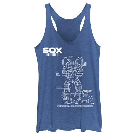 Women's Lightyear Sox Blueprint  Racerback Tank Top Royal Blue Heather Large
