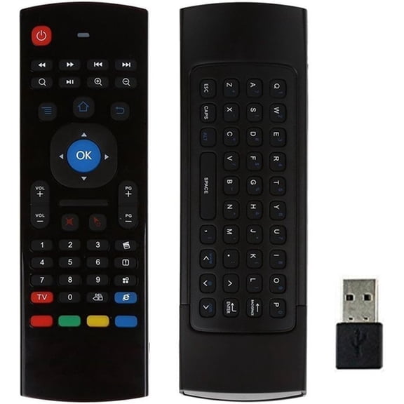 MX3 Air Mouse Remote with Keyboard 2.4G Mini Wireless Keyboard Air Mouse Combos IR Learning Remote Control for Android TV Box Raspberry Pi, Smart TV Remote Mouse