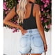 thumbnail image 4 of Camiseta sin mangas para mujer, cuello redondo, ajustado, Color puro, chaleco sin mangas de verano para uso diario, 4 of 6