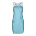 thumbnail image 4 of Vestido informal de verano para mujer, sin mangas, hasta la rodilla, plisado, con estampado de bolsillo Pompotops ghjkhdj3690, 4 of 8