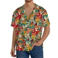 thumbnail image 3 of Easygdp Funny Owl Bird Men's Casual Short-sleeved Shirt with Pocket and Button Suitable for Beach Vacation Leisure - Medium, 3 of 7
