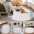 thumbnail image 6 of Vintage Boho Round Living Room Rugs 6 ft, Farmhouse Blue Washable Area Rug with Non-Slip Sturdy Edge Binding Round Carpet for Kitchen Office Bedroom, 6 of 9