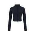 thumbnail image 4 of Drses Women's Cropped Zip Pullover Workout Jacket - Slim Fit Long Sleeve Running Athletic Yoga Outwear Top, 4 of 6