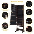 thumbnail image 6 of Giantex Jewelry Cabinet Mirror with LED Lights Two Drawers Lockable Standing Jewelry Armoire Organizer Large Capacity Jewelry Holder Organizer Storage (Brown), 6 of 8