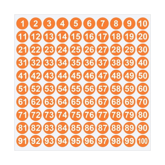 Number Sticker Sheet 1 to 100 – Self Adhesive Label Decals for Mailbox Laptop Gift Tag Scrapbook