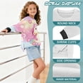 thumbnail image 6 of Xoenoiee Horse Daisy Donut Print Girls Oversized Sweatshirts Crewneck Long Sleeve Tunic Pullover Shirts Side Slit 2025 Fall Clothes, 5-6 Years, 6 of 7