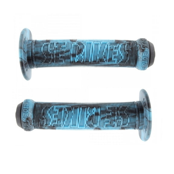 Se Bikes Bike Life Grips w/ Flange Blue Swirl 138mm
