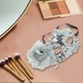 thumbnail image 3 of Unique Bargains 1 Pc Floral Sequins Half Face Party Mask for Masquerade Party Silver Tone, 3 of 3