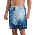 thumbnail image 2 of Kdxio Abstract Ocean Waves Pattern Mens Casual Shorts - Drawstring Summer Beach Sports Shorts for Men, 2 of 5