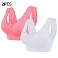 thumbnail image 6 of Lovskoo 2Pc Women's Sports Bra Lace Cami Bra Wireless Tank Top Bra Comfortable Everyday Bras For Women Leisure White, 6 of 9