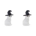 thumbnail image 2 of Resin Cat Figurine with Witch Hat and Pumpkin - Halloween Desktop Decor, 2-Pack Style E, 2 of 5