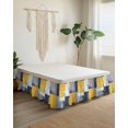 thumbnail image 2 of Abstract Black Yellow Gray Bed Skirt Queen Size 18" Drop Oil Painting Art Ruffled Wrap Around Bed Skirts Adjustable Elastic Bedskirt Dust Ruffle for Queen Size Bed, 2 of 7