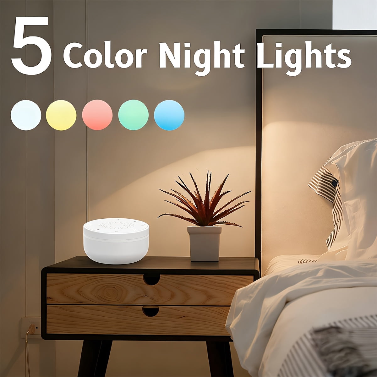Portable White Noise Machine Sleep Aid, Suitable for Adults, Pets, Children, And. Features 30 Soothing Sounds, a 5-Color Night Light, And 3 Timer Functions. Includes a Lanyard