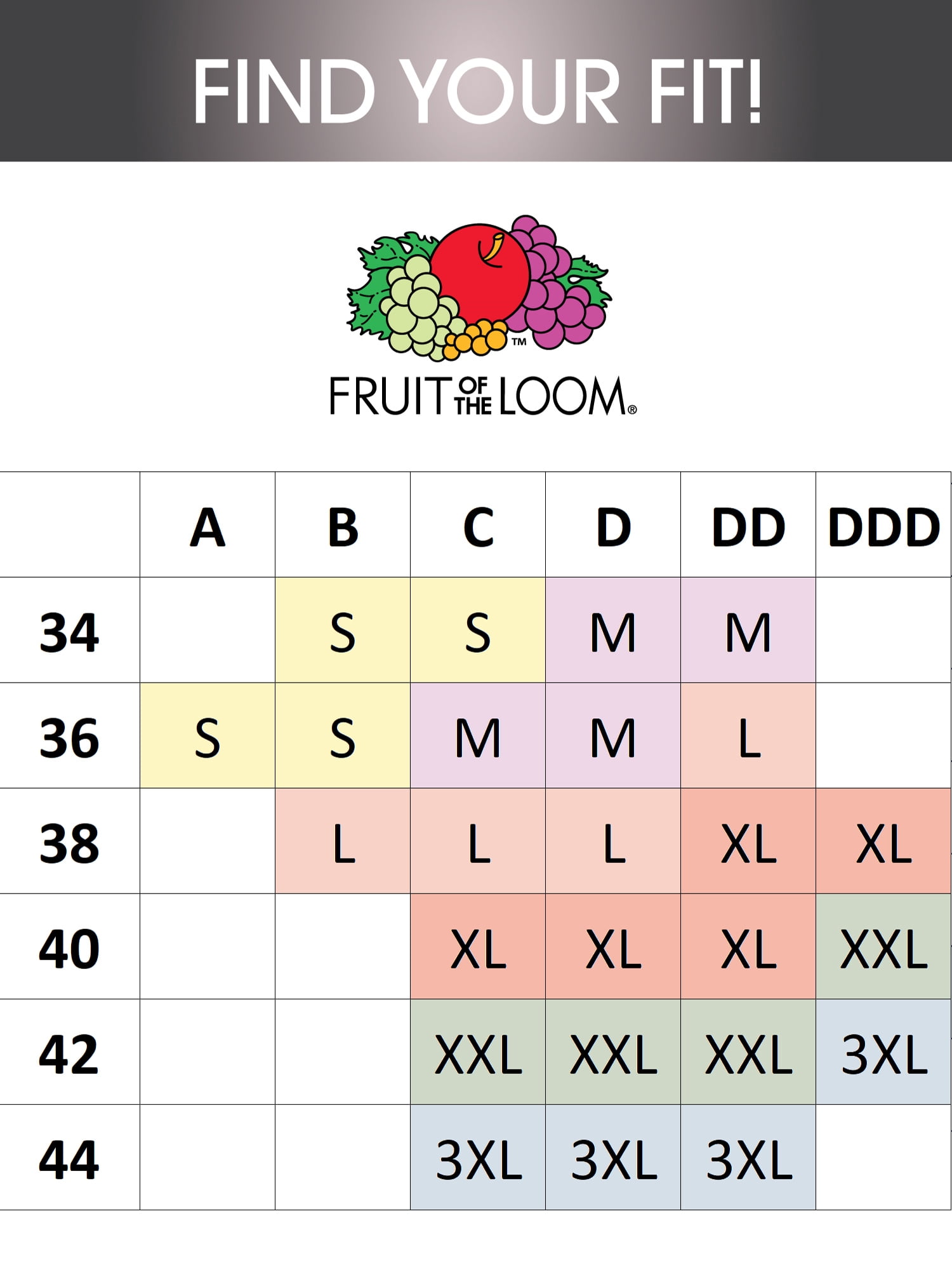 Fruit of the Loom Wireless Bra 2 Pack, Style FT942, Sizes S to XXXL