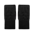 thumbnail image 2 of TOPTIE Winter Fingerless Gloves Black for Women, Furry Fur Half Finger Wrist Warmers Mitten for Cold Weather (Pair), 2 of 7